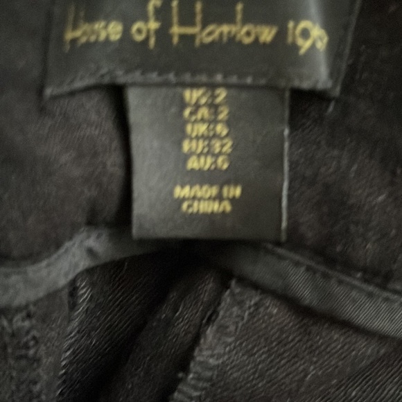 House of Harlow 1960 Black Highwaisted Belted Linen Blend Wide Leg Pants Size 2 - Picture 6 of 9